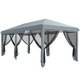 10' x 20' Pop-Up Canopy Tent with Removable Mesh Sidewall Netting, Grey