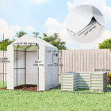 56" x 56" x 75" Raised Garden Bed Greenhouse with PE Cover, White