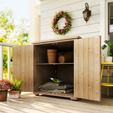 Wood Garden Shed with Adjustable Shelf and Double Doors