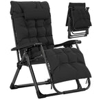 Reclining Zero Gravity Chair with Cushion and Headrest, Black