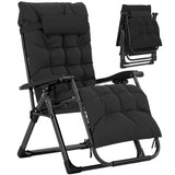 Reclining Zero Gravity Chair with Cushion and Headrest, Black