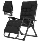Reclining Zero Gravity Chair with Cushion and Headrest, Black