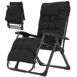 Reclining Zero Gravity Chair with Cushion and Headrest, Black