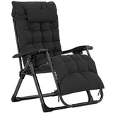 Reclining Zero Gravity Chair with Cushion and Headrest, Black