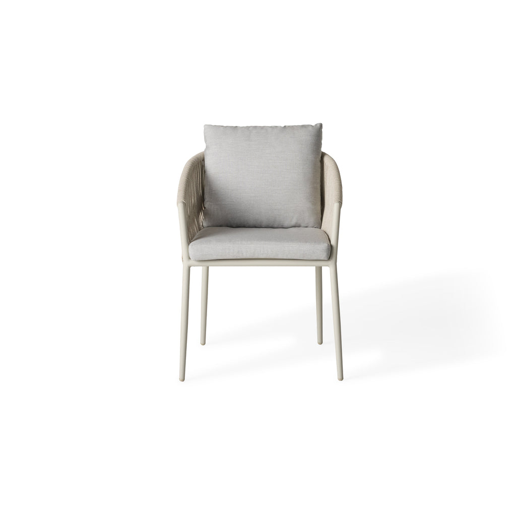 Olema Dining Arm Chair in Dune Aluminum