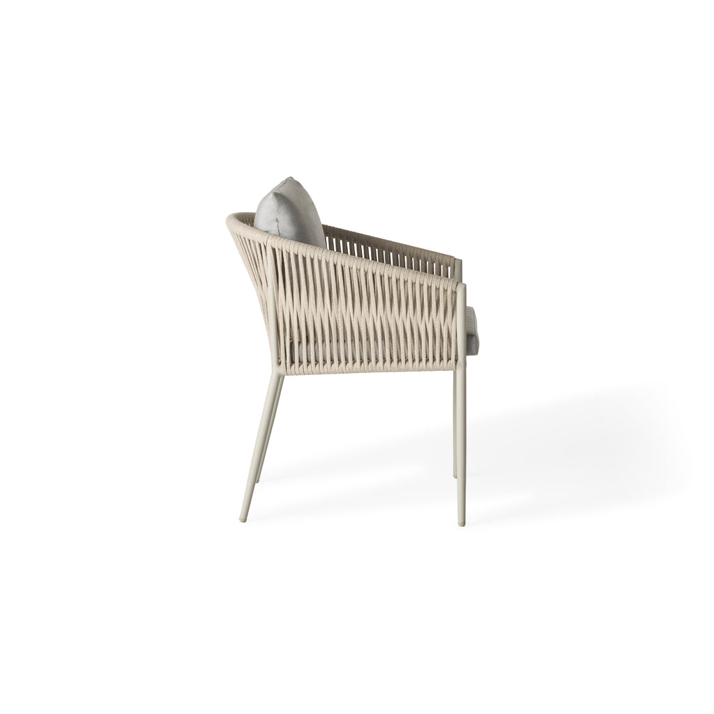 Olema Dining Arm Chair in Dune Aluminum
