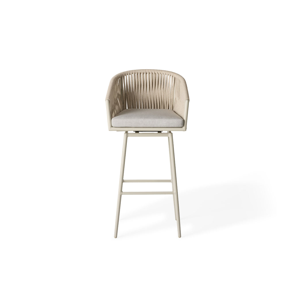 Olema Swivel Bar Chair in Dune Aluminum
