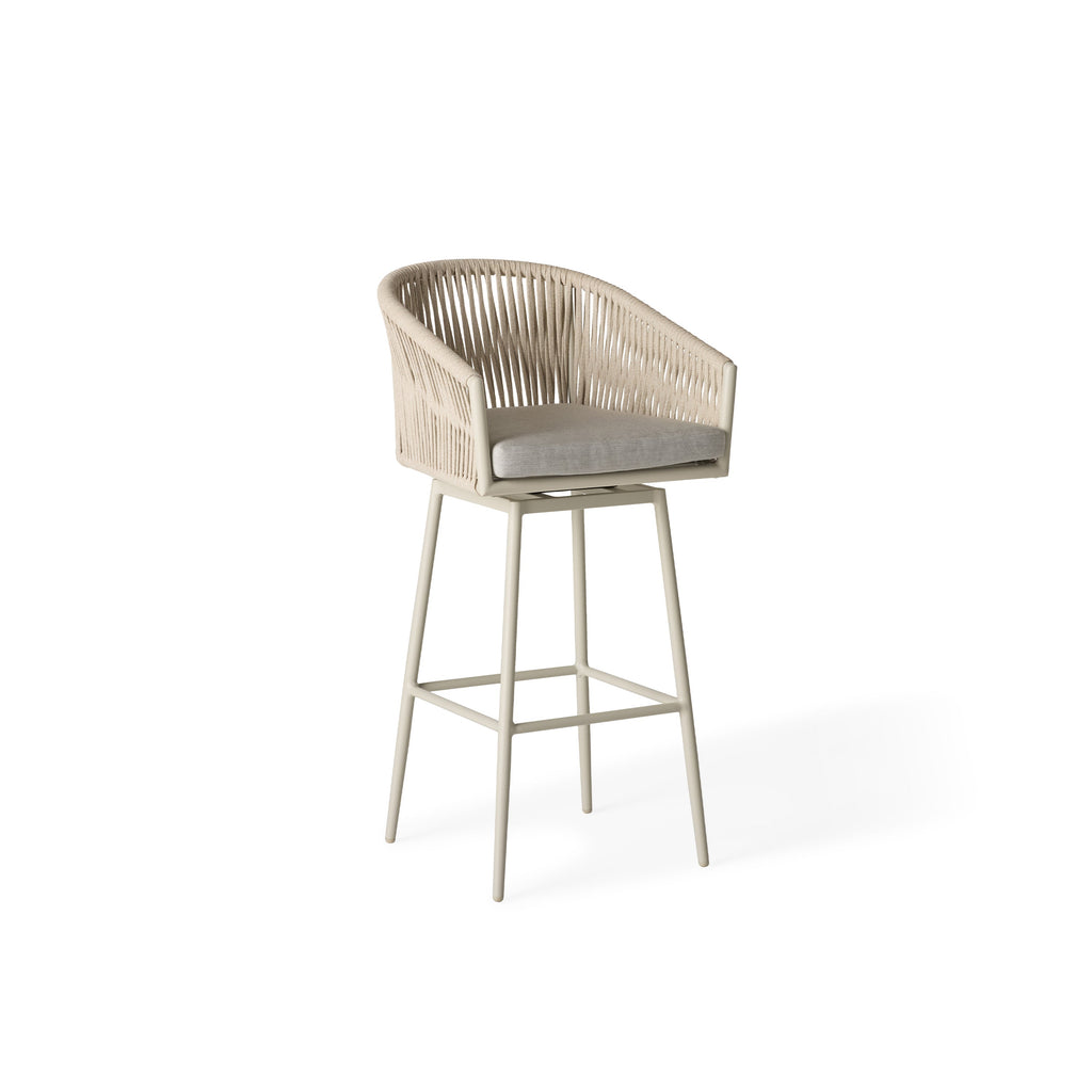 Olema Swivel Bar Chair in Dune Aluminum