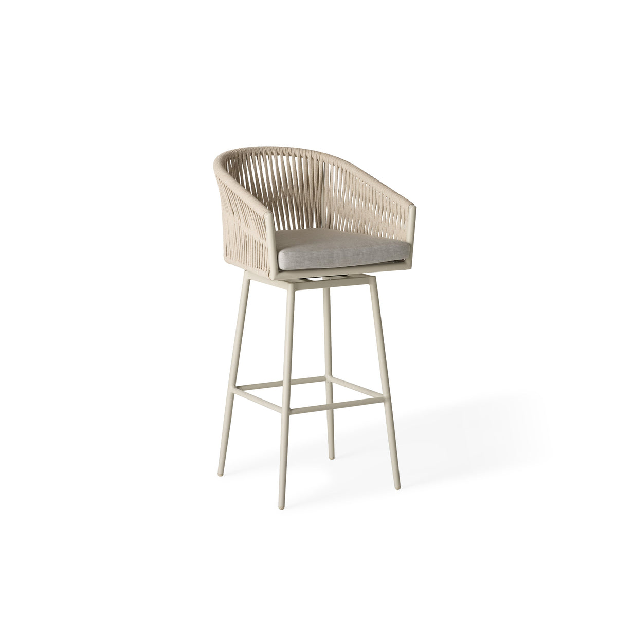 Olema Swivel Bar Chair in Dune Aluminum