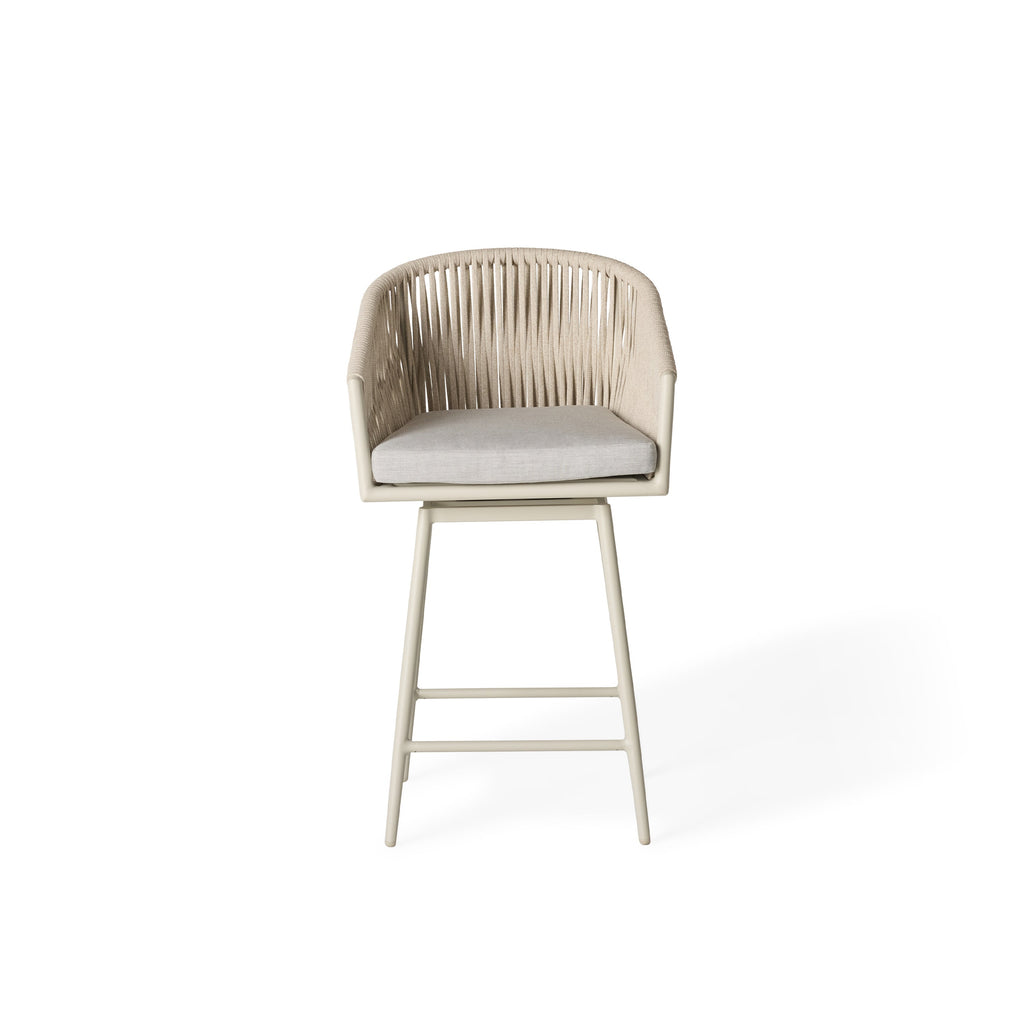 Olema Swivel Counter Chair in Dune Aluminum