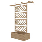 Wood Raised Garden Bed with Trellis, Roof and Privacy Screen, Natural