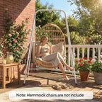 Hammock Chair Stand with Anti-Slip Pads and 2 Carabiners, White