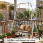 Hammock Chair Stand with Anti-Slip Pads and 2 Carabiners, White