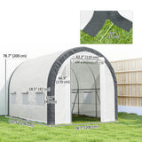 10' x 6.6' x 6.6' Walk-in Tunnel Greenhouse with 6 Windows, White