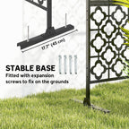 78" x 48" Metal Outdoor Privacy Screen, Quatrefoil Design, Black