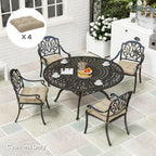 4-Piece Patio Chair Cushions Set with Ties, 19" x 19" x 4"