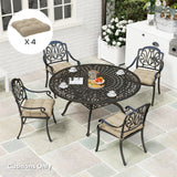 4-Piece Patio Chair Cushions Set with Ties, 19" x 19" x 4"