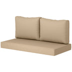 2 Seater Outdoor Seat Cushions with Backrest, Beige