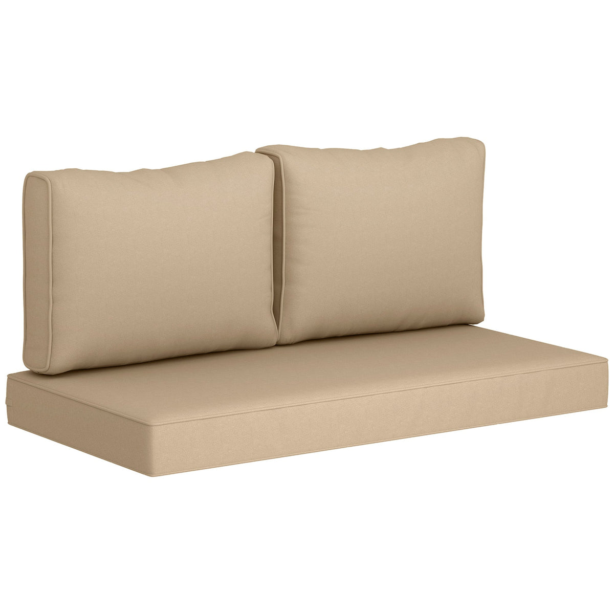 2 Seater Outdoor Seat Cushions with Backrest, Beige