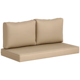 2 Seater Outdoor Seat Cushions with Backrest, Beige
