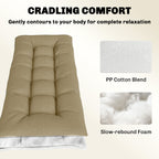 Memory Foam Sun Lounger Cushion with Ties, 190 x 60 cm, Sand