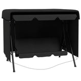 85" x 61" x 59" 3-Seater Patio Swing Cover, Black