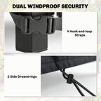 125 x 125 x 74 cm Garden Furniture Cover with Air Vent, Black