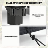 125 x 125 x 74 cm Garden Furniture Cover with Air Vent, Black
