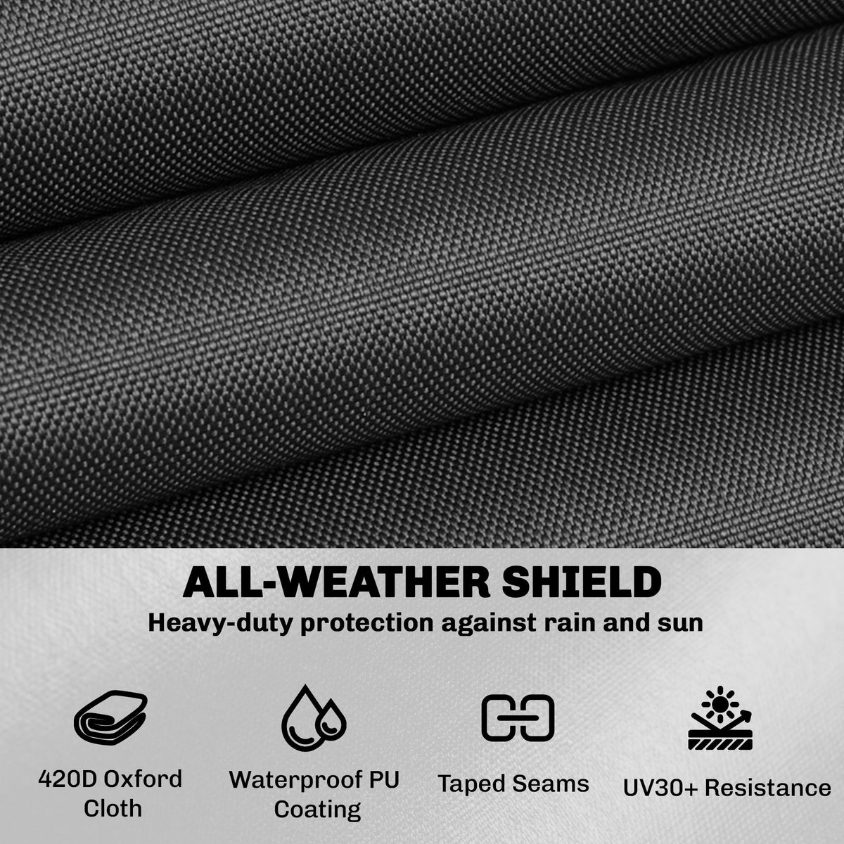 125 x 125 x 74 cm Garden Furniture Cover with Air Vent, Black