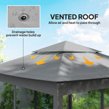 11' x 11' Pop-Up Canopy with 2-Tier Soft Top and Zipper Netting, Dark Grey