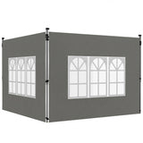 2 Pack Gazebo Side Panels with Window for 3 x 3 m Pop Up Gazebo, Dark Grey
