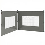 2 Pack Gazebo Side Panels with Window for 3 x 3 m Pop Up Gazebo, Dark Grey