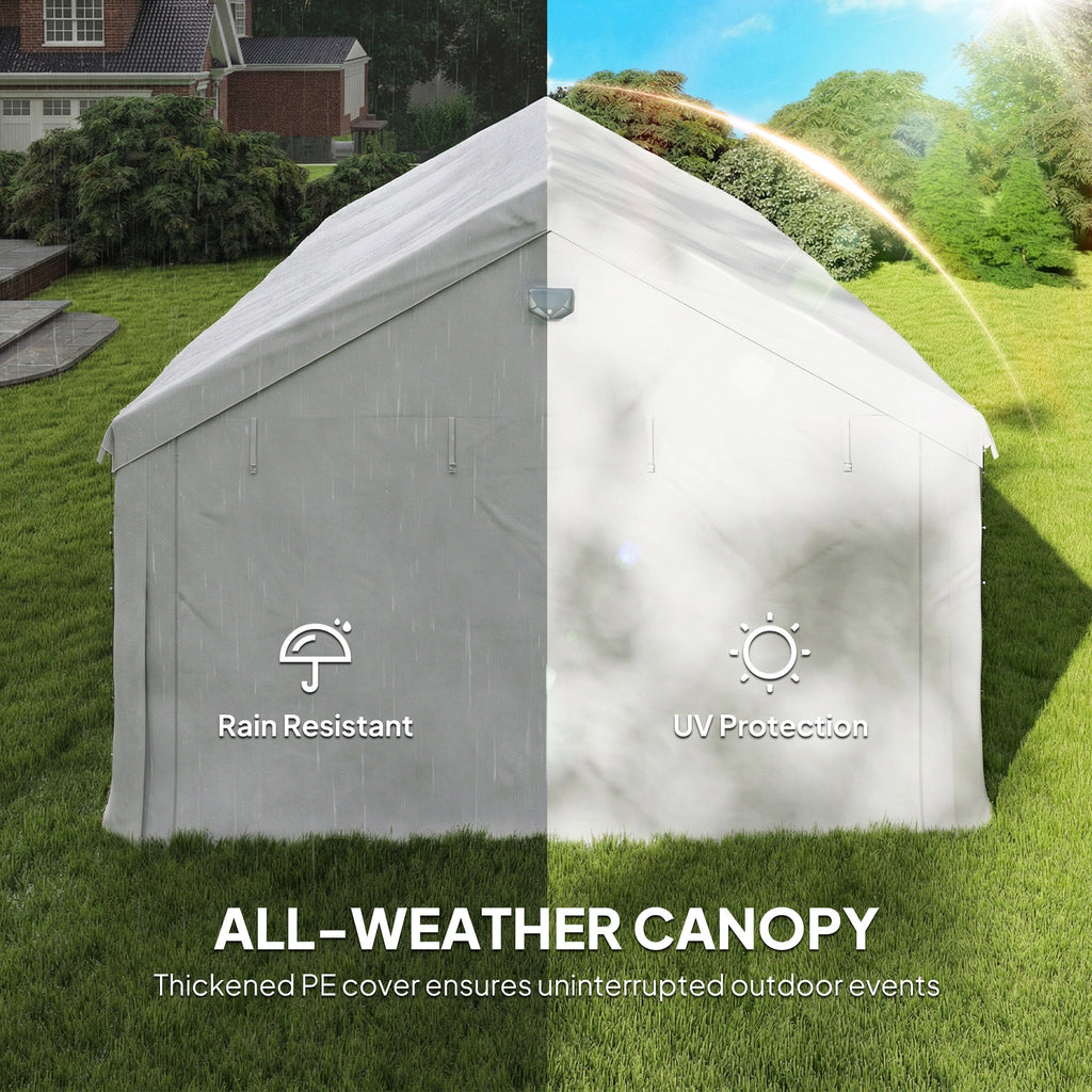 4 x 6 m Gazebo with 4 Removable Sidewalls, White