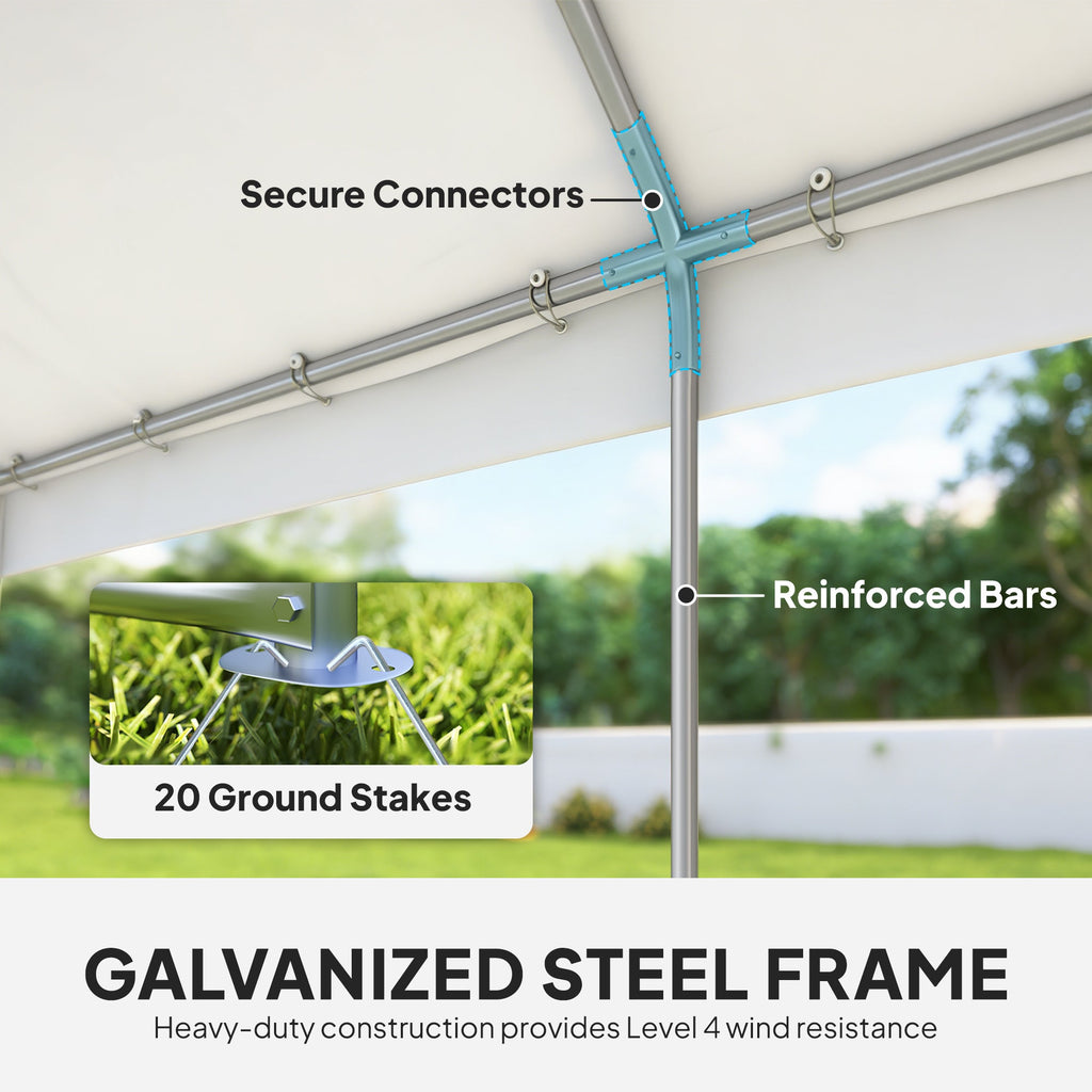 4 x 6 m Gazebo with 4 Removable Sidewalls, White