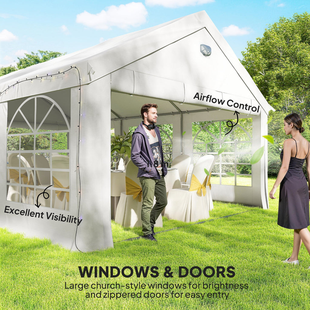 4 x 6 m Gazebo with 4 Removable Sidewalls, White