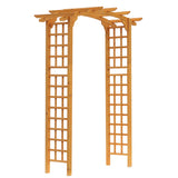 90in Wooden Garden Arbor with Trellis Wall for Climbing Plants, Wedding & Backyard Decor