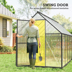 11' x 6' Polycarbonate Walk-in Greenhouse, Black