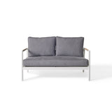 Pasadena Loveseat in White Aluminum