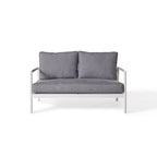 Pasadena Loveseat in White Aluminum