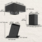 6 PCS Pergola Kit for 4" x 4" Lumber with 15° Slanted Roof, Black