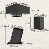 6 PCS Pergola Kit for 4" x 4" Lumber with 15° Slanted Roof, Black