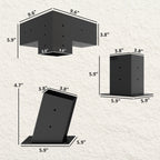6 PCS Pergola Bracket Kit for 4" x 4" Lumber, Black