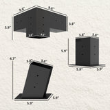 6 PCS Pergola Bracket Kit for 4" x 4" Lumber, Black