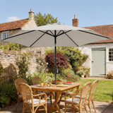 2 m Garden Parasol with Crank Handle, Tilt Function & UV30+, Light Grey