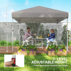 10' x 10' Pop Up Canopy Tent with Sidewalls and Roller Bag, Light Grey
