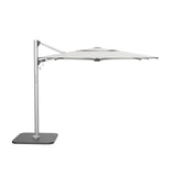 Solaris 9' Silver Frame Square Cantilever Umbrella - Natural Canopy
