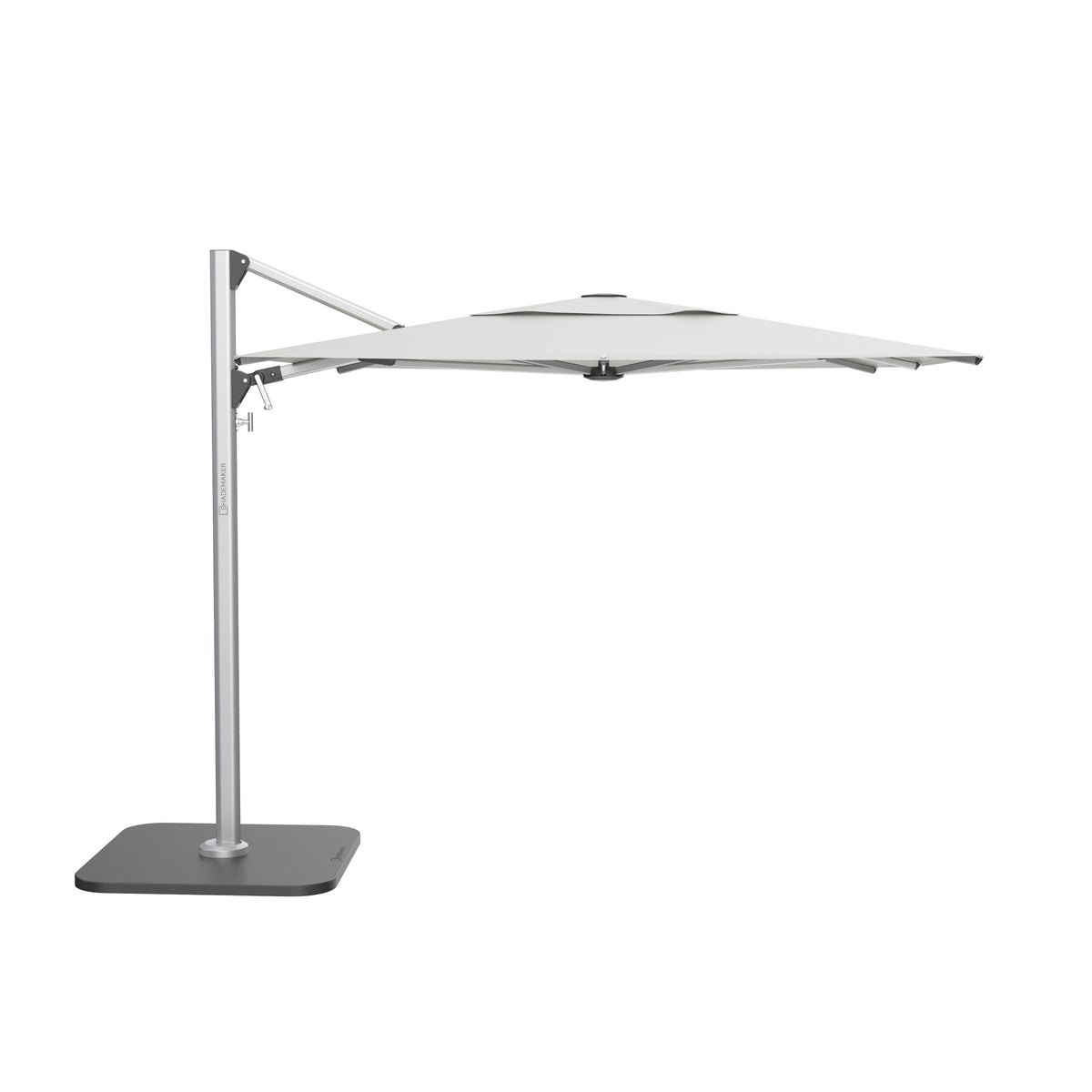 Solaris 9' Silver Frame Square Cantilever Umbrella - Natural Canopy
