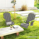 2-Piece Adirondack Chair Cushion Set with Ties, Outdoor Seat Cushions Dark Grey