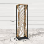77 cm Solar Rattan Floor Lamp with Auto On/Off LED, Sand Brown