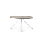 Portola Dining Table in White with Ceramic Style Glass